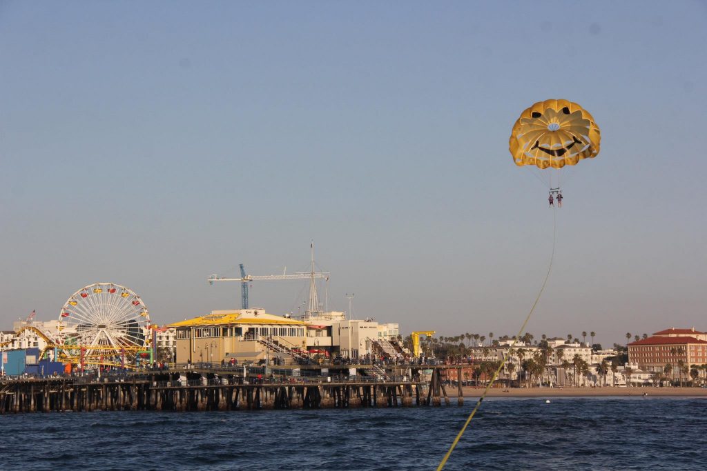 Soar over world-famous attractions like the Santa Monica Pier