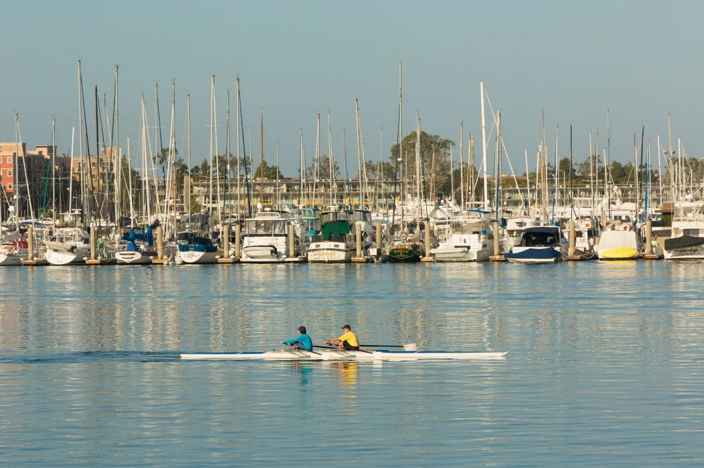Rowing in Marina del Rey