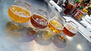 A flight of Firestone Walker's craft beers