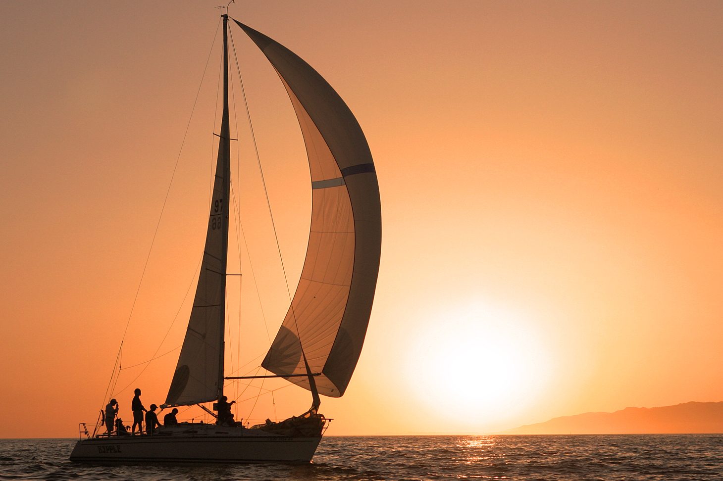 Gorgeous sailboat during Marina del Rey sunset