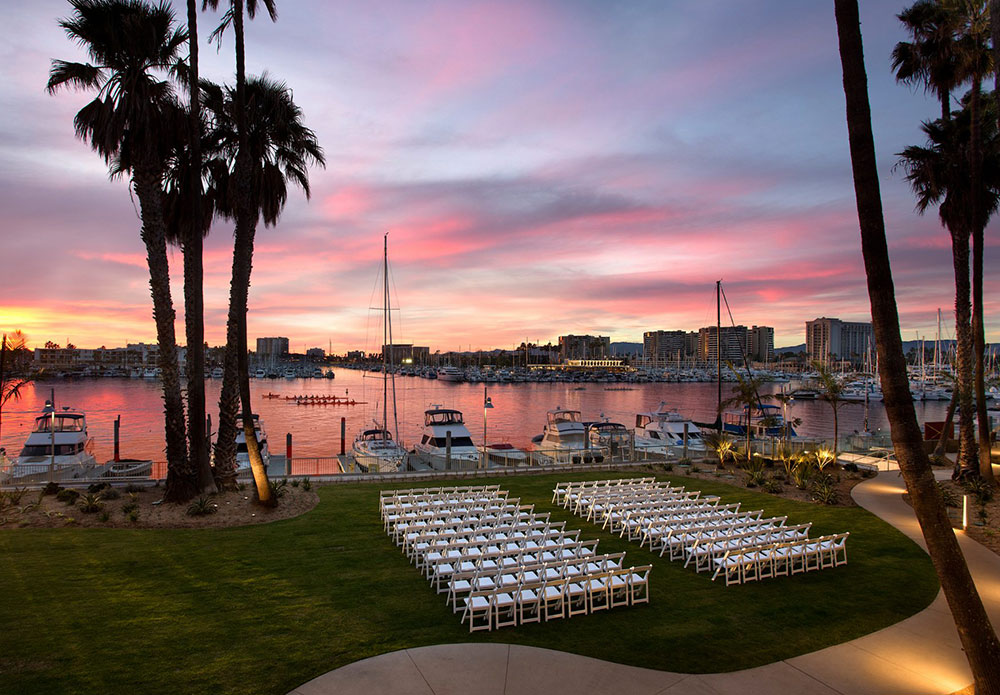 outdoor weddings and events at Marina del Rey Hotel
