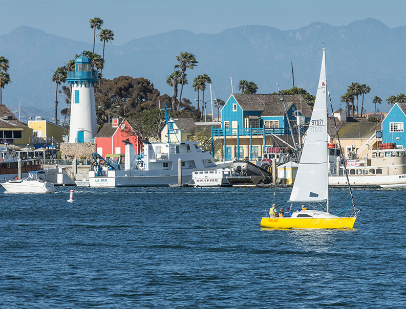 Fisherman's Village with sailboats for outdoor winter activity