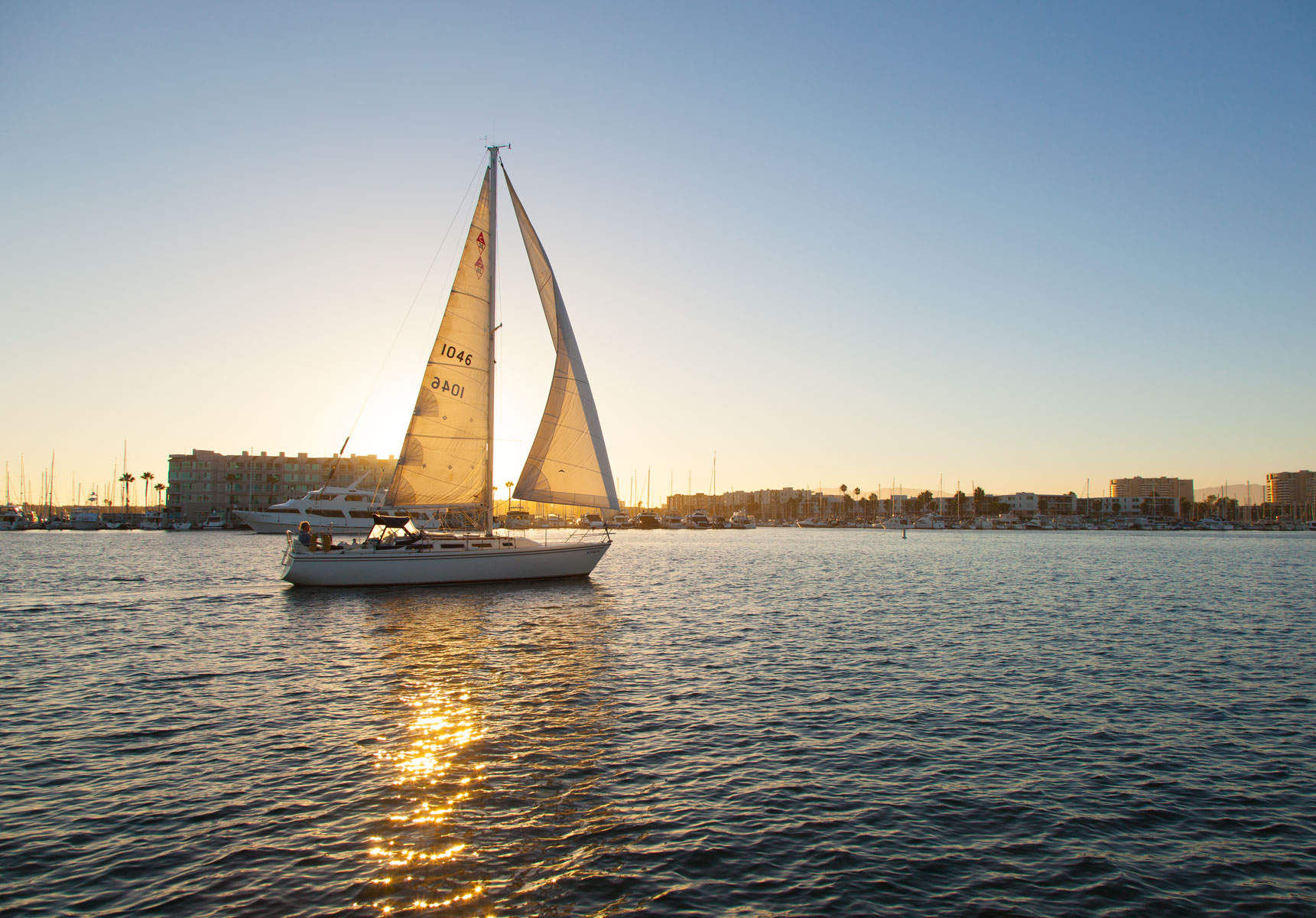 Sunset sail in the Marina harbor