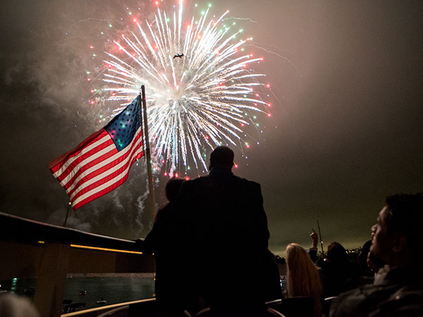 fireworks at 4th of July as annual event in Marina Del Rey