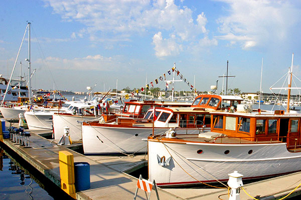 old fashioned boats docked in marina