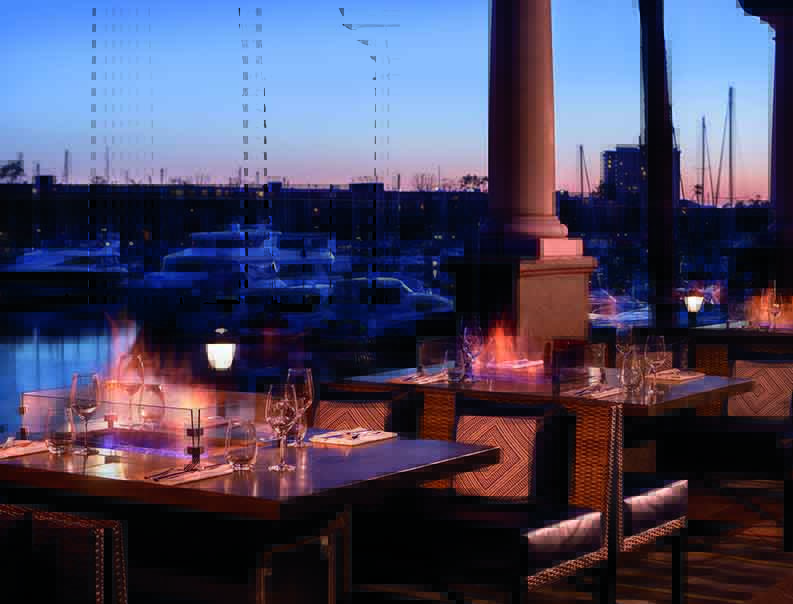 Dining with a water view at The Ritz-Carlton, Marina del Rey.