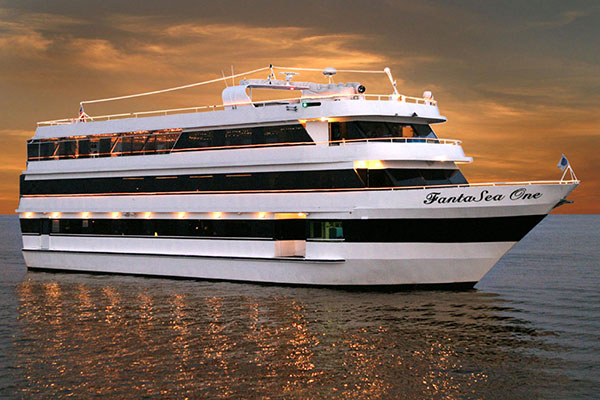 FantaSea yacht at sunset