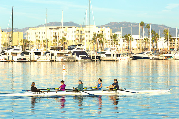 rowers in a kayak