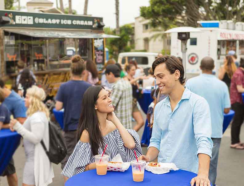 couple at food truck event