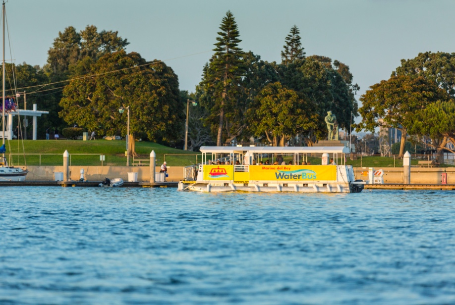 WaterBus in front of Burton Chace Park
