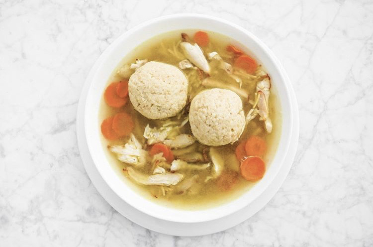 Jerry's Patio Cafe matzo ball soup in a bowl