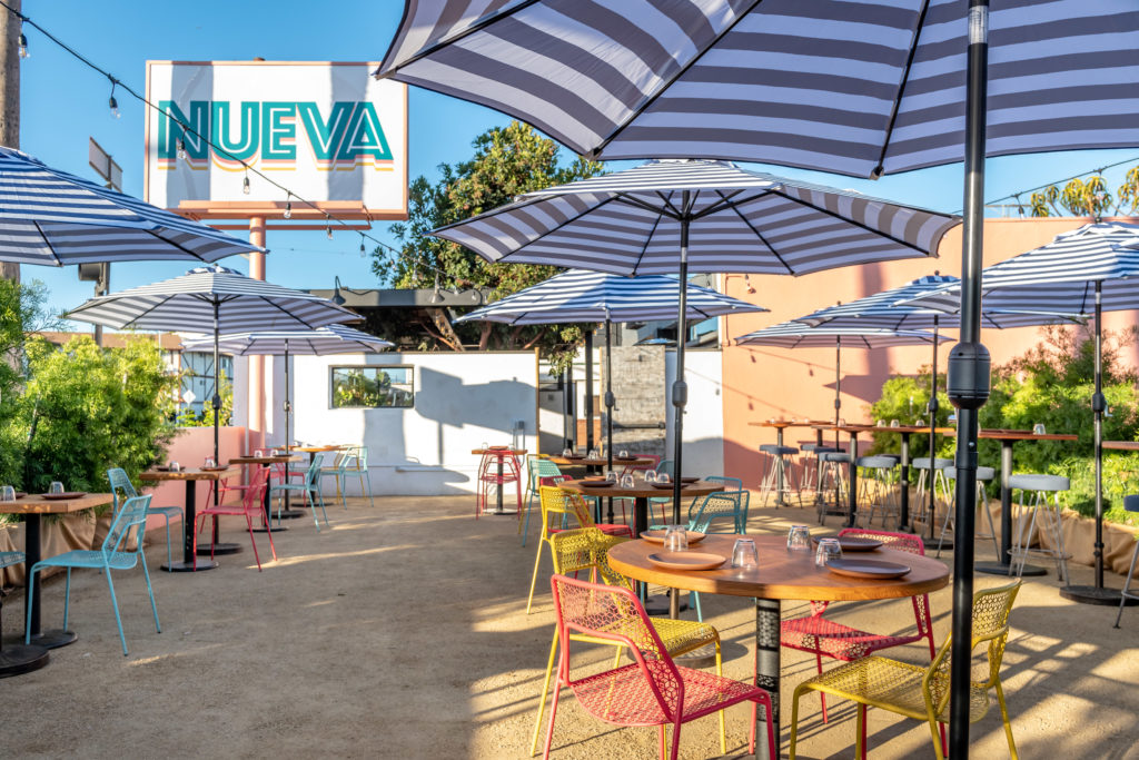 Extended patio seating at Nueva restaurant