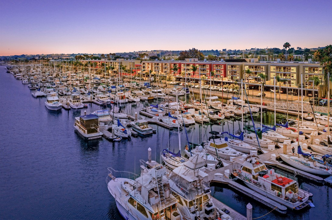 View of harbor in Marina del Rey from Residence Inn hotel