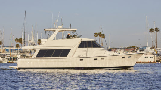 White power boat in Marina del Rey channel