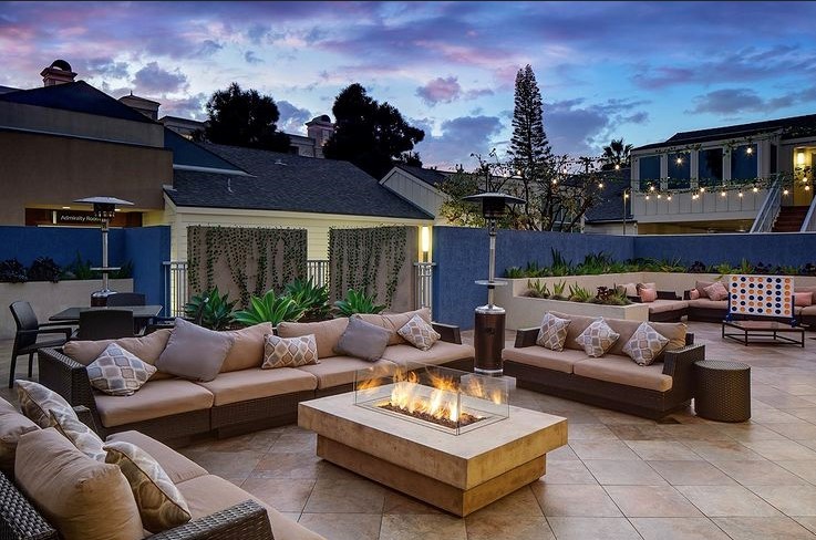 Fire pit and outdoor lounge seating