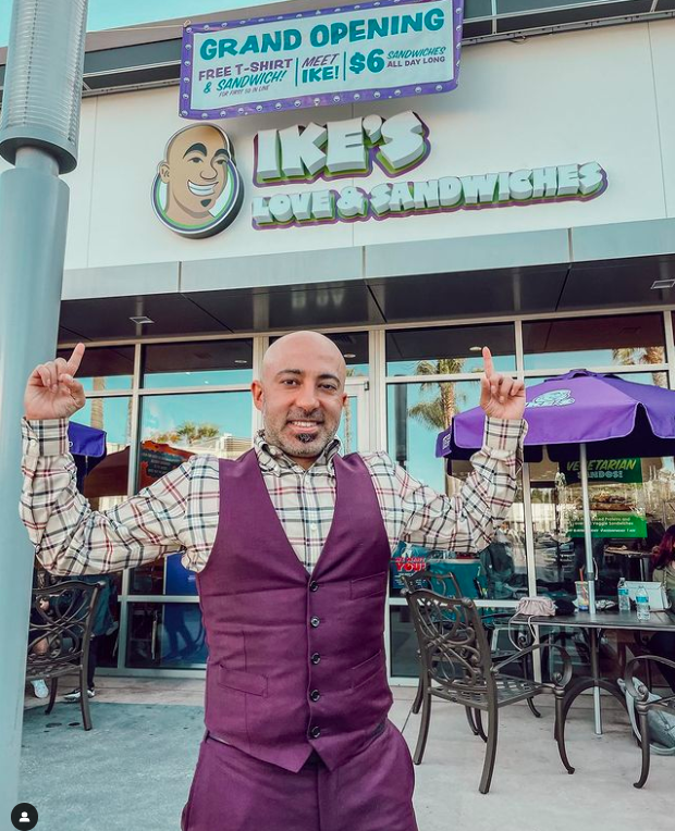 Founder Ike standing in front of Marina del Rey store Ike's Sandwiches